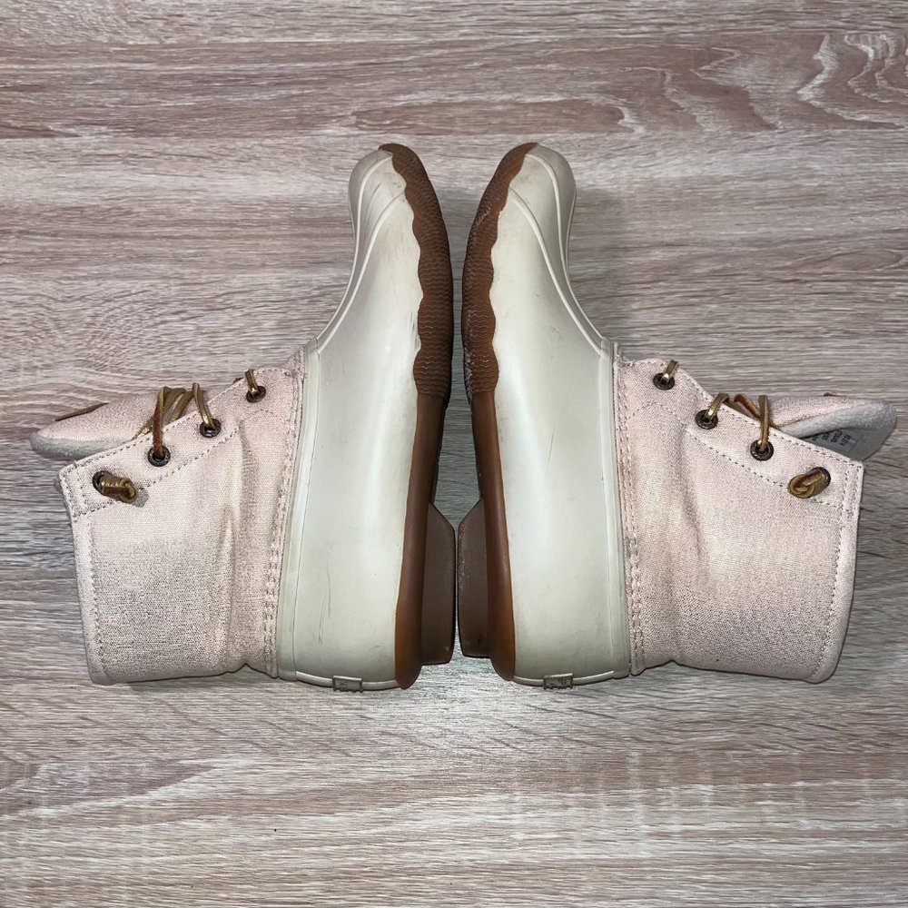 Sperry Duct Boots Women Sz 8.5 White and Gold - Picture 7 of 7